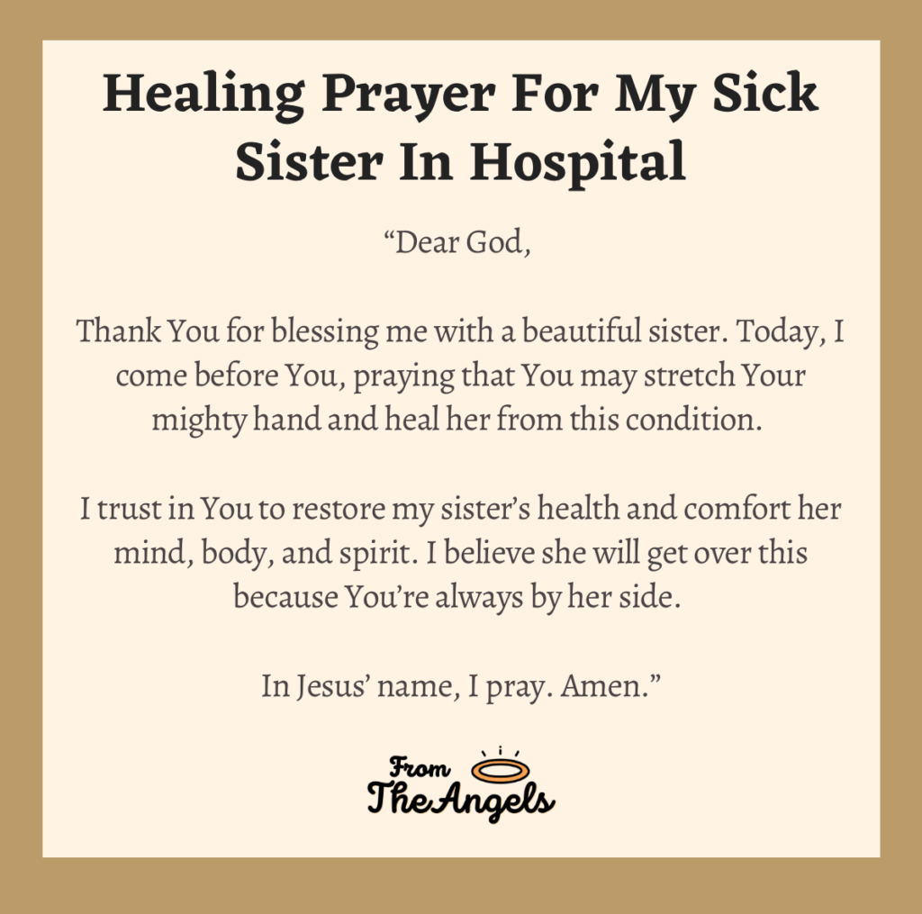 7 Short Healing Prayers For My Sick Sister In Hospital
