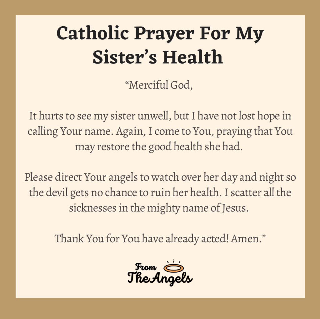 Catholic Prayer for My Sister’s Health 